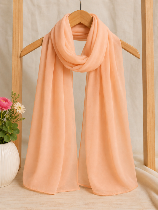 Plain Chiffon Scarf – Peach