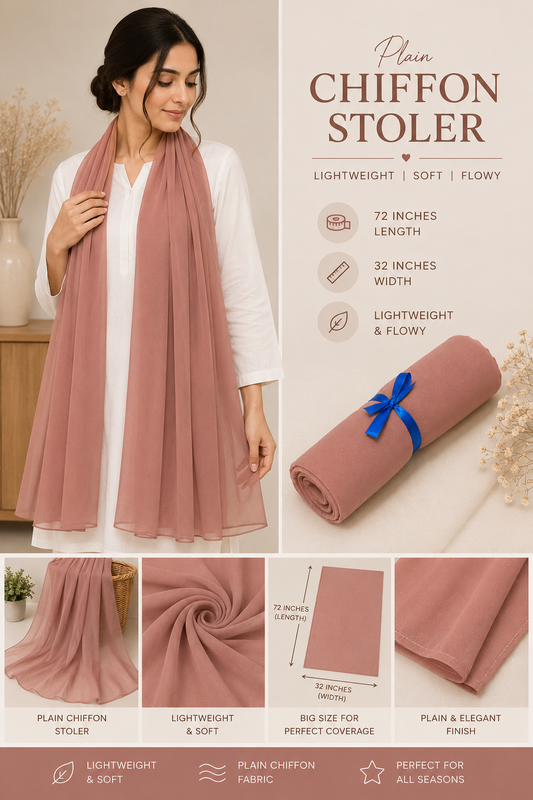 Plain Chiffon Scarf – Dusty Rose