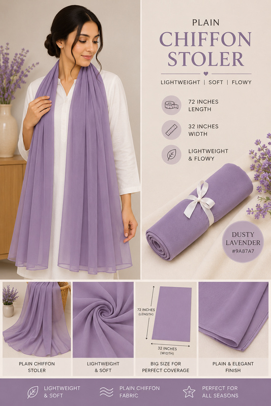 Plain Chiffon Scarf – Dusty Lavender