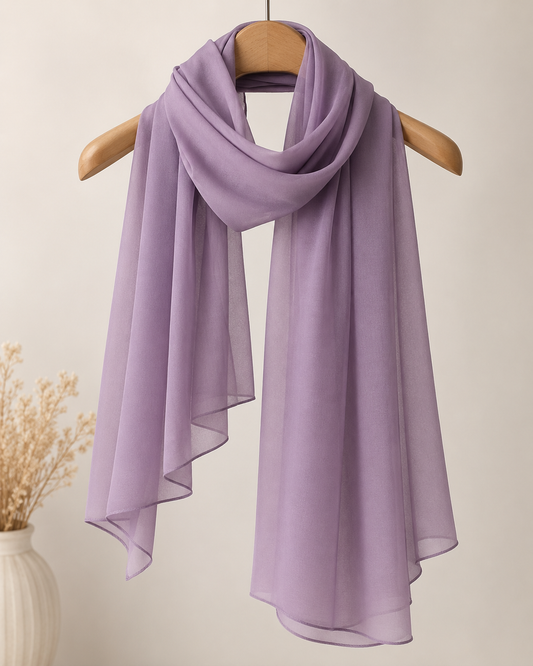 Plain Chiffon Scarf – Dusty Lavender