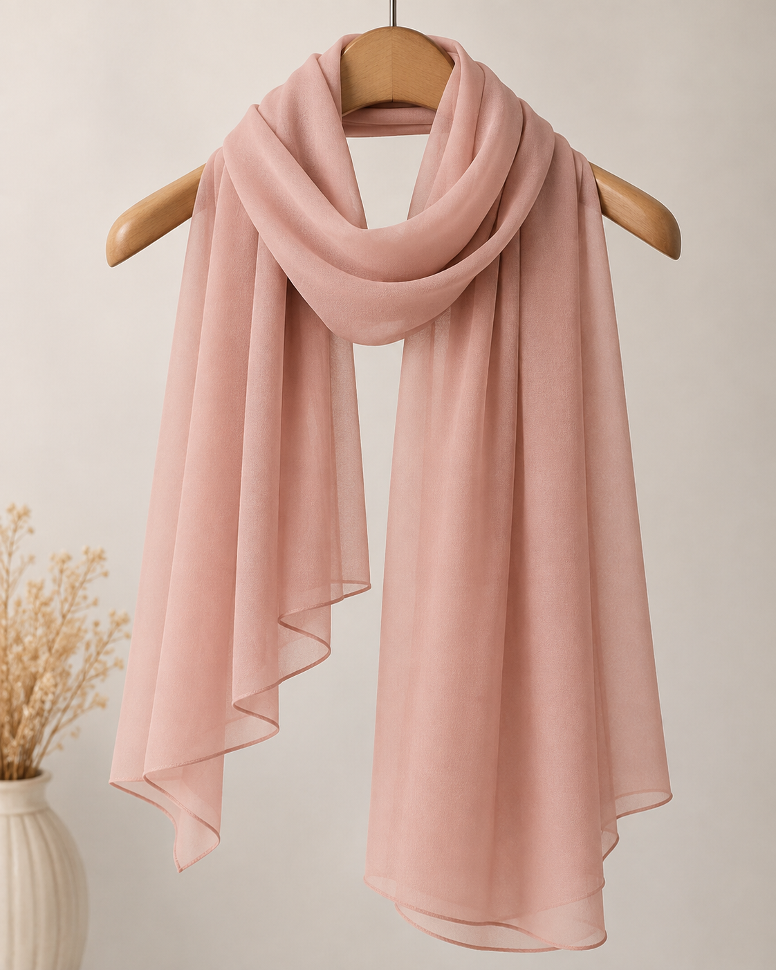 Plain Chiffon Scarf – Peach Nude