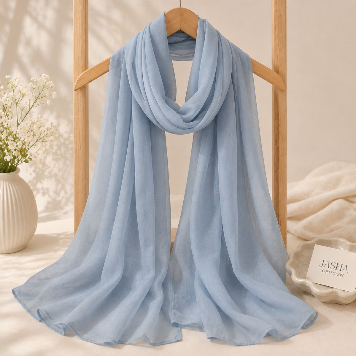 Plain Chiffon Scarf – Powder Blue
