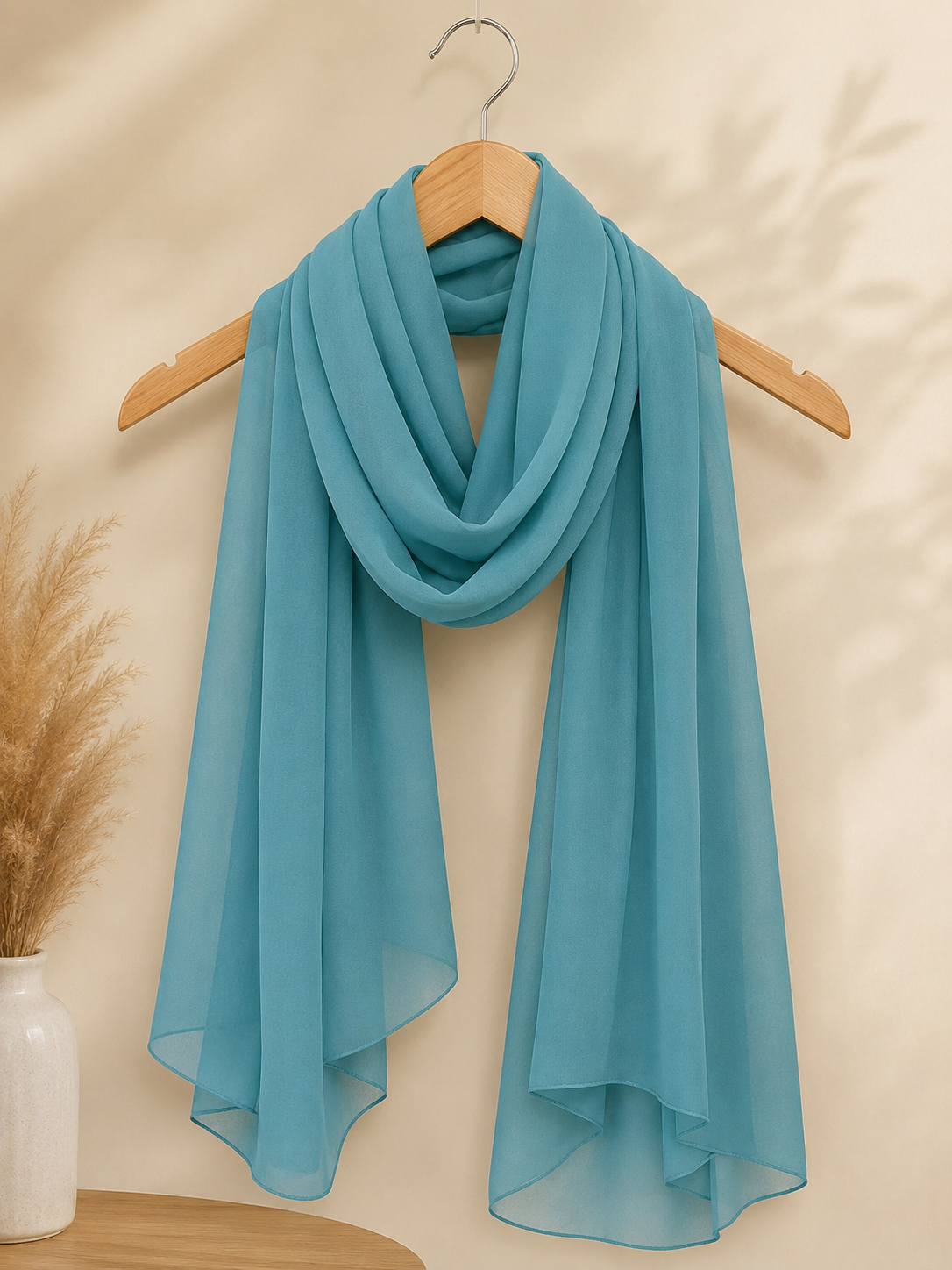 Plain Chiffon Scarf – Turquoise Teal