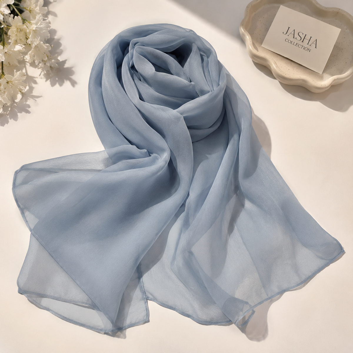 Plain Chiffon Scarf – Powder Blue