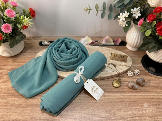 Plain Chiffon Scarf – Turquoise Teal