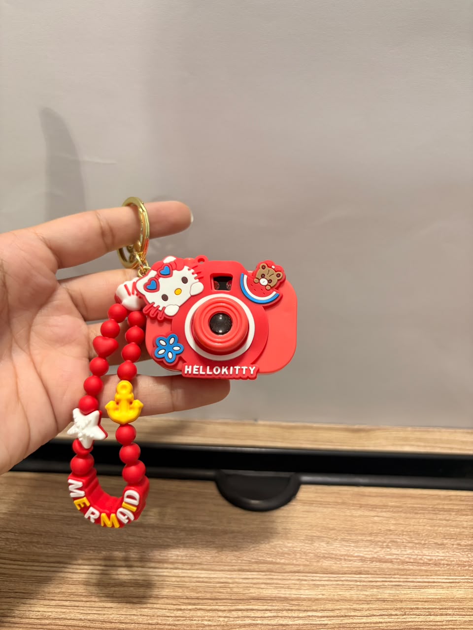 Sakura Camera Silicone Keychain – Kawaii Bag Charm