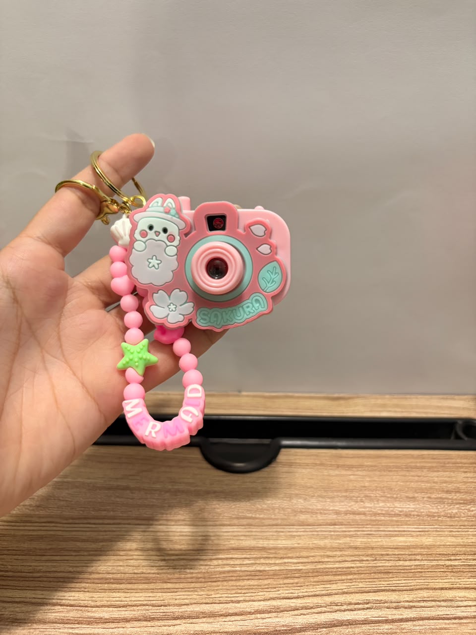 Sakura Camera Silicone Keychain – Kawaii Bag Charm