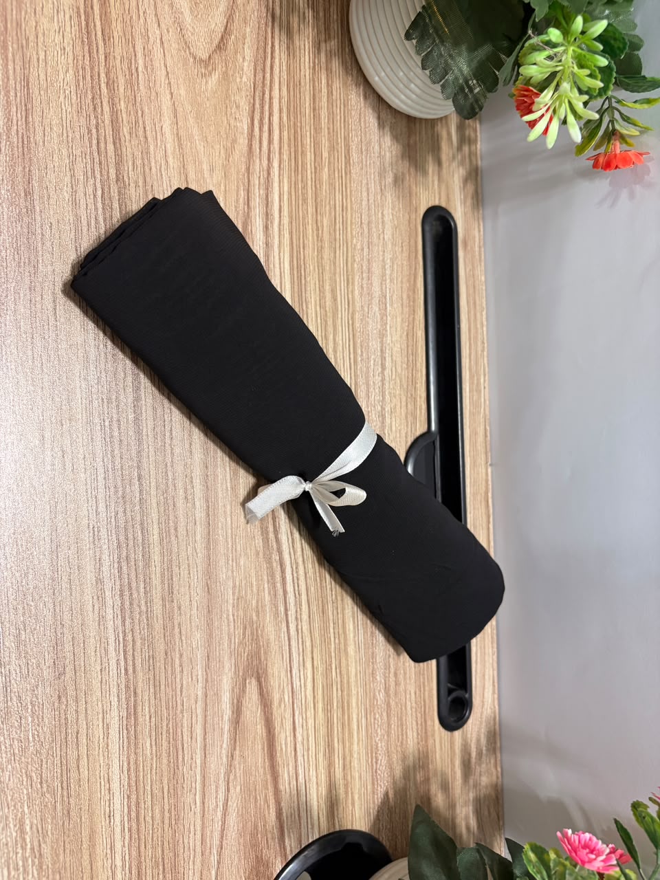 Plain Chiffon Scarf – Black