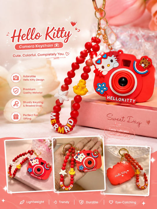 Sakura Camera Silicone Keychain – Kawaii Bag Charm